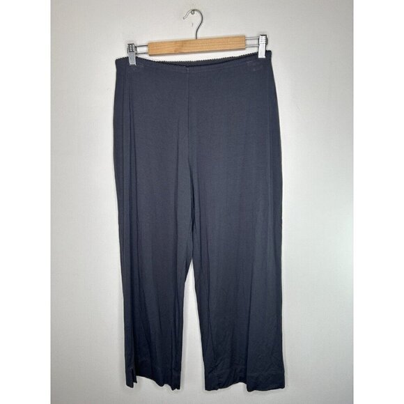 J Jill Pants Women Gray Wide Leg Lounge Sleep Pull On Stretch Size Medium Petite - Picture 2 of 10